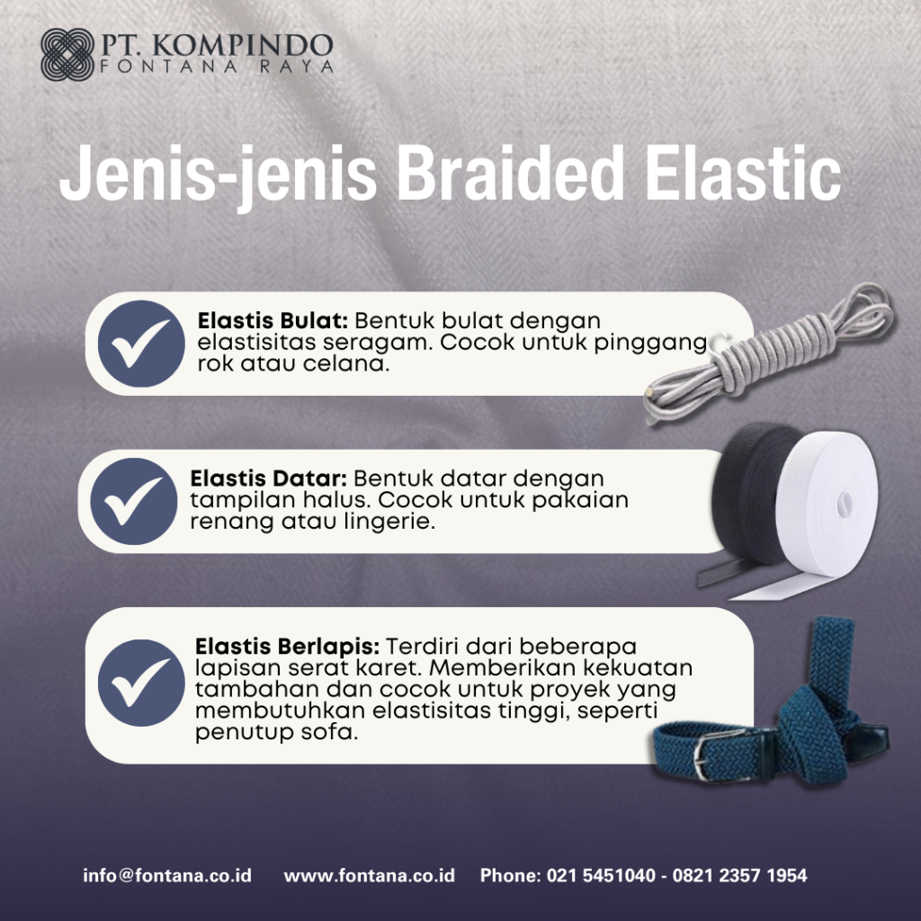 jenis-jenis braided elastic