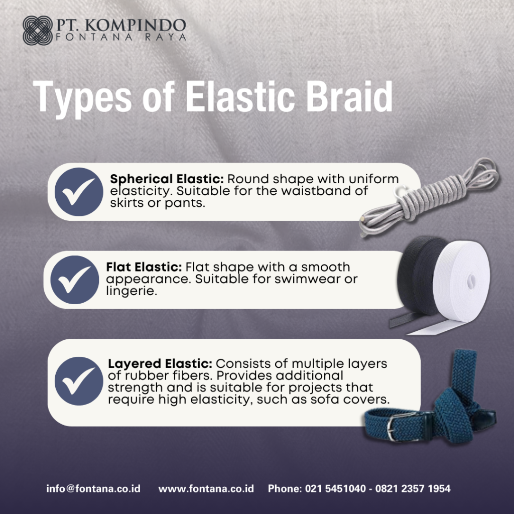 types of elastic braid